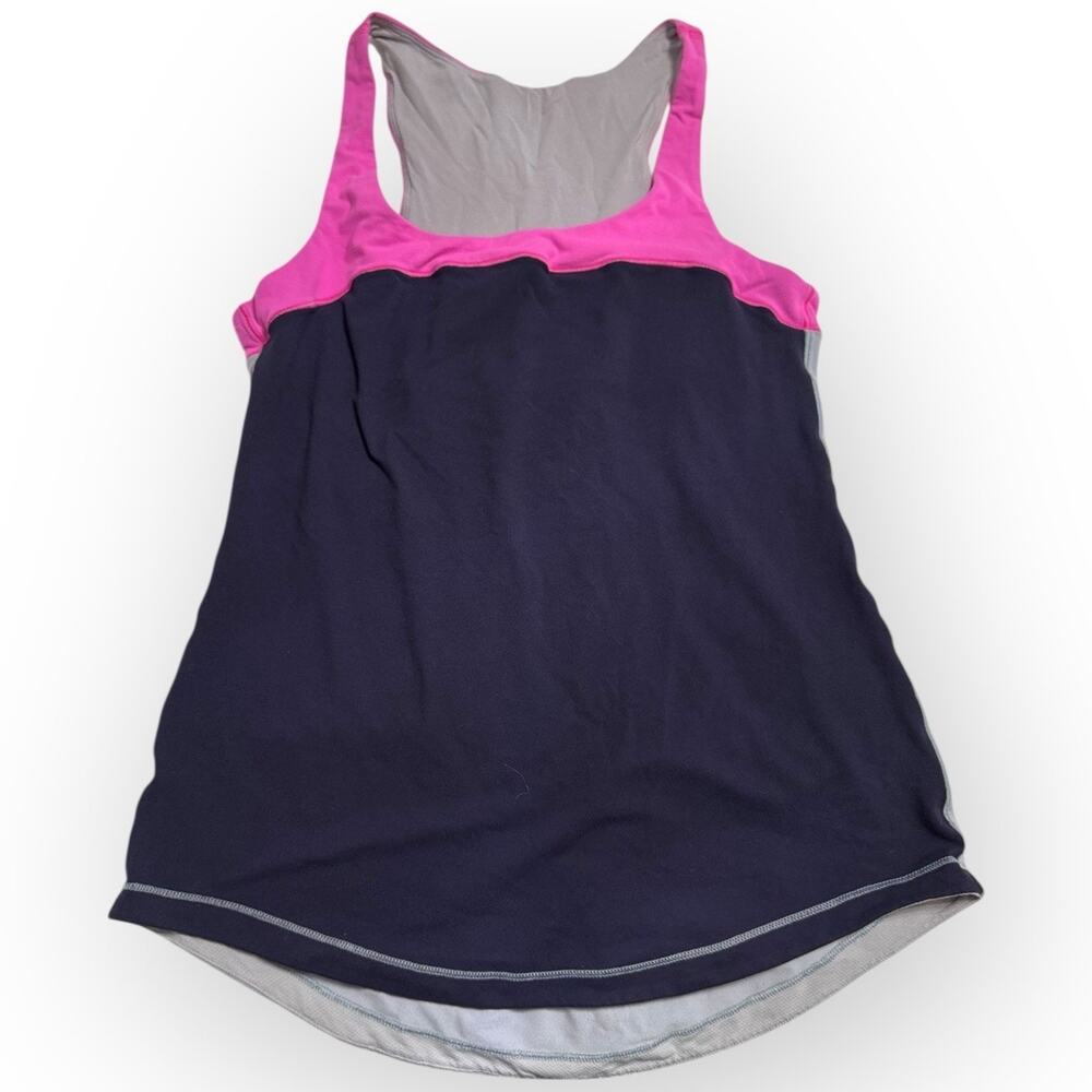 EUC Lululemon Racerback Tank Pink Gray Navy P85